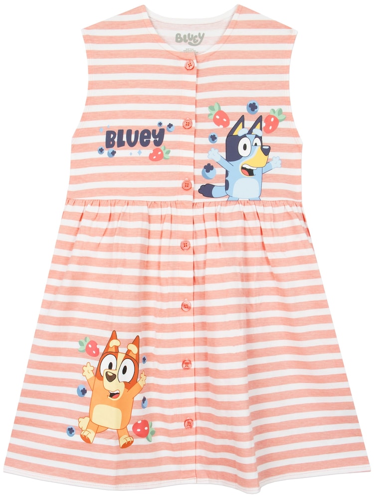 Character Pink Bluey Short Sleeve Dress - Image 1 of 10 Character Pink Bluey Short Sleeve Dress - Image 1 of 10