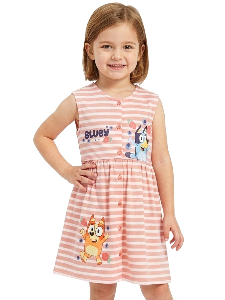 Character Pink Bluey Short Sleeve Dress - Image 2 of 10 Character Pink Bluey Short Sleeve Dress - Image 2 of 10
