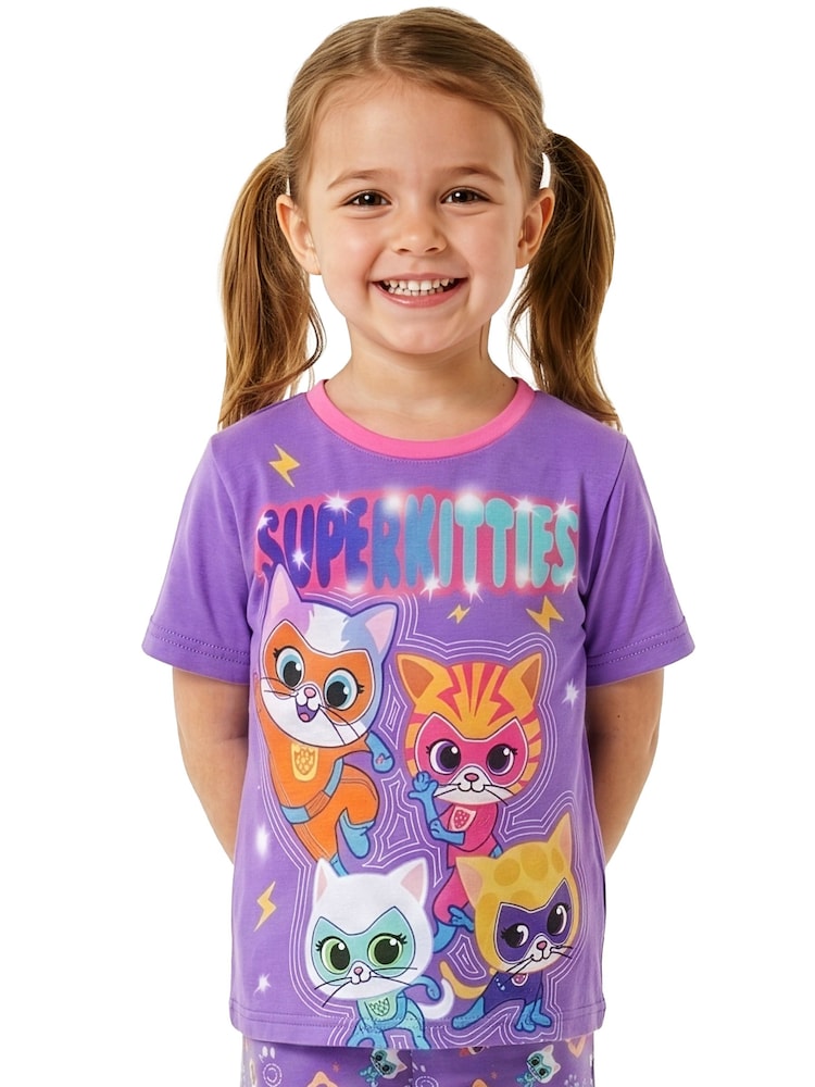 Character Purple Disney SuperKitties Short Pyjamas - Image 10 of 10