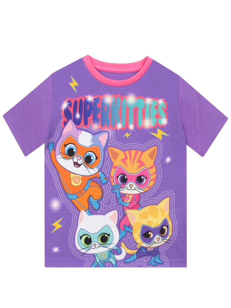 Character Purple Disney SuperKitties Short Pyjamas - Image 2 of 10