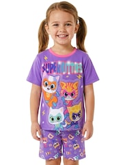 Character Purple Disney SuperKitties Short Pyjamas - Image 6 of 10