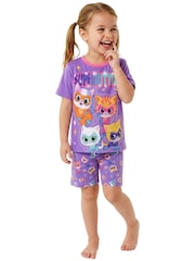 Character Purple Disney SuperKitties Short Pyjamas - Image 8 of 10