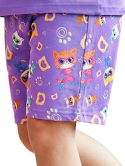 Character Purple Disney SuperKitties Short Pyjamas - Image 9 of 10
