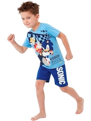Character Blue Sonic The Hedgehog Short Pyjamas - Image 3 of 10