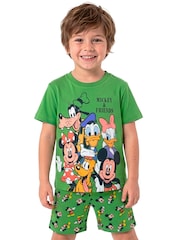 Character Green Disney Mickey Mouse And Friends Short Pyjamas - Image 2 of 10