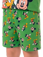 Character Green Disney Mickey Mouse And Friends Short Pyjamas - Image 6 of 10
