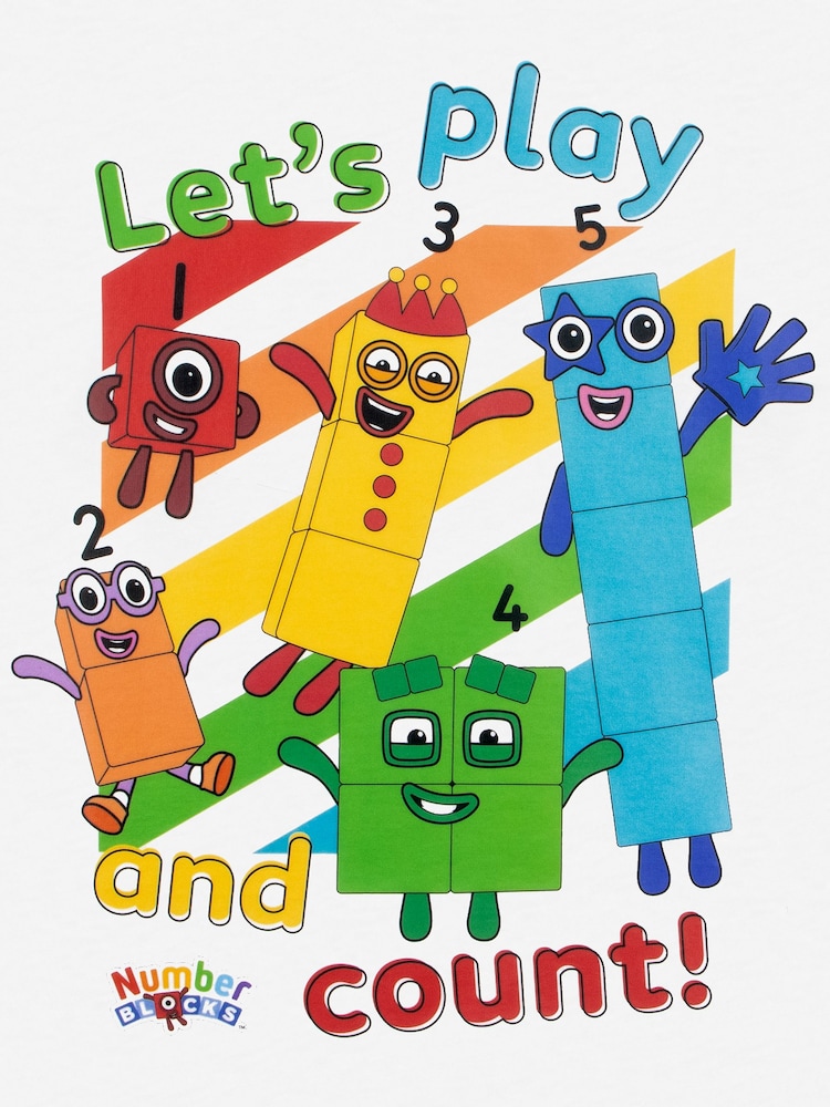 Character White Numberblocks Play And Count T-Shirt - Image 6 of 6 Character White Numberblocks Play And Count T-Shirt - Image 6 of 6
