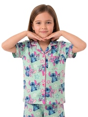 Character Green Disney Lilo & Stitch Short Button Up Pyjamas - Image 10 of 11