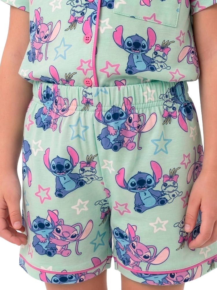 Character Green Disney Lilo & Stitch Short Button Up Pyjamas - Image 11 of 11