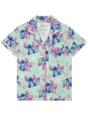 Character Green Disney Lilo & Stitch Short Button Up Pyjamas - Image 2 of 11