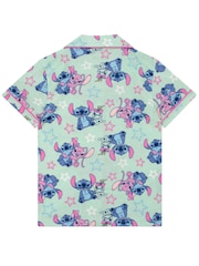 Character Green Disney Lilo & Stitch Short Button Up Pyjamas - Image 4 of 11