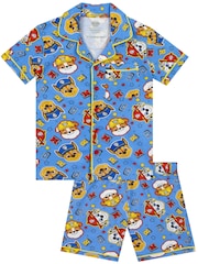 Character Blue PAW Patrol Short Button Up Pyjamas Marshall Chase And Rubble - Image 1 of 9