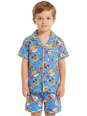 Character Blue PAW Patrol Short Button Up Pyjamas Marshall Chase And Rubble - Image 2 of 9