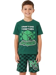 Character Green Minecraft Creeper Short Pyjamas - Image 6 of 9