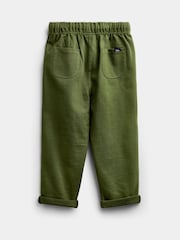 JoJo Maman Bébé Khaki Green 2-Pack Vertical Stripe & Plain Joggers - Image 4 of 7