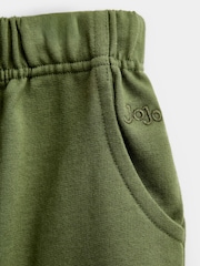 JoJo Maman Bébé Khaki Green 2-Pack Vertical Stripe & Plain Joggers - Image 6 of 7