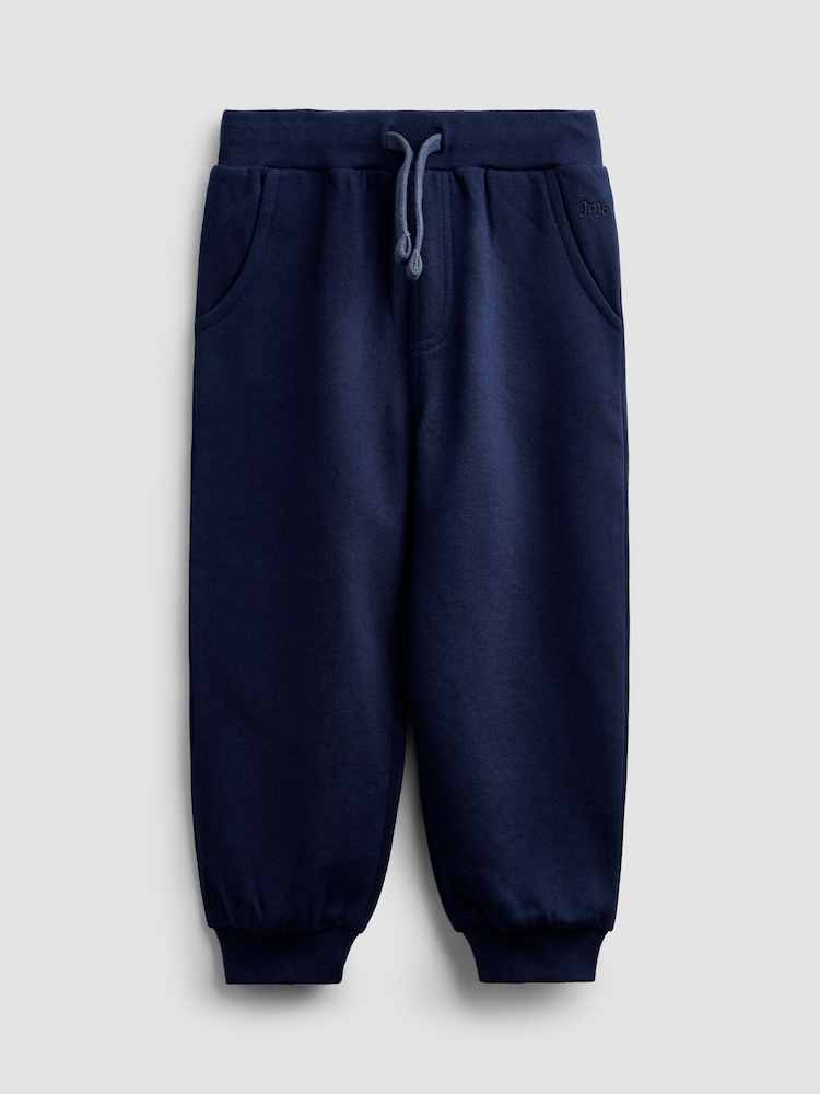 JoJo Maman Bébé White Blue & Navy 3-Pack Joggers - Image 2 of 10
