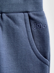 JoJo Maman Bébé White Blue & Navy 3-Pack Joggers - Image 9 of 10