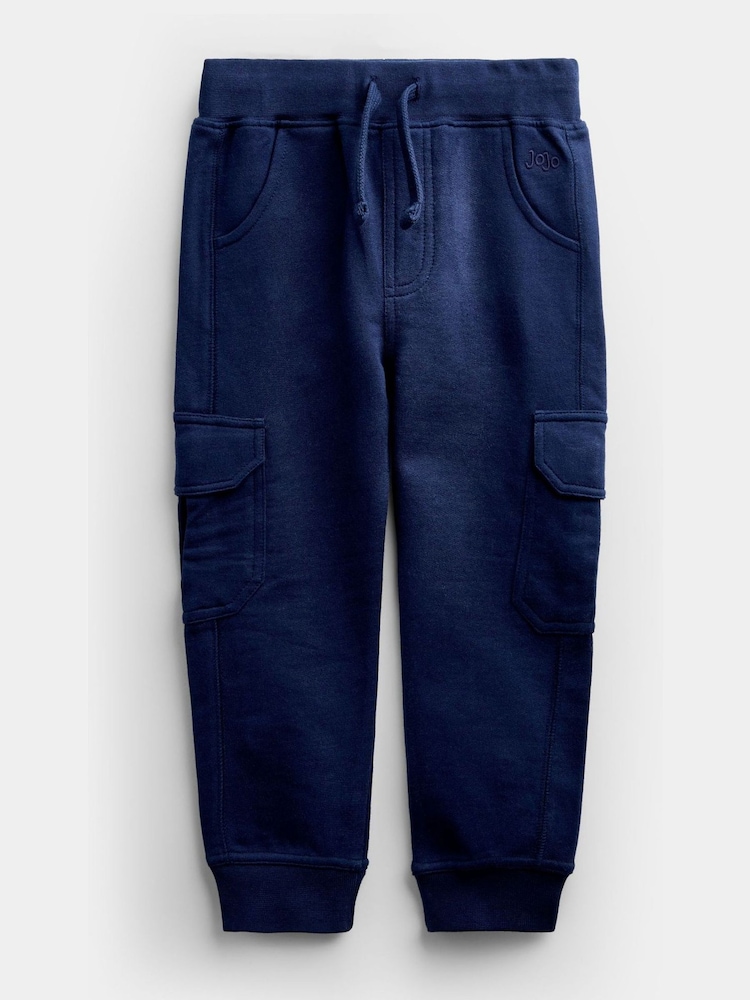 JoJo Maman Bébé Khaki Green & Navy Blue 2-Pack Cargo Joggers - Image 2 of 7