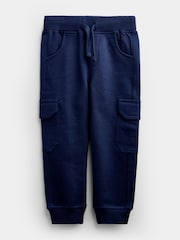 JoJo Maman Bébé Grey White & Navy 3-Pack Cargo Joggers - Image 3 of 10