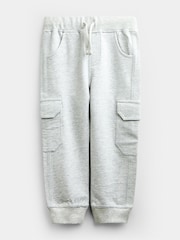 JoJo Maman Bébé Grey White & Navy 3-Pack Cargo Joggers - Image 4 of 10