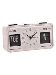 Widdop White Calendar Alarm Clock - Image 2 of 2
