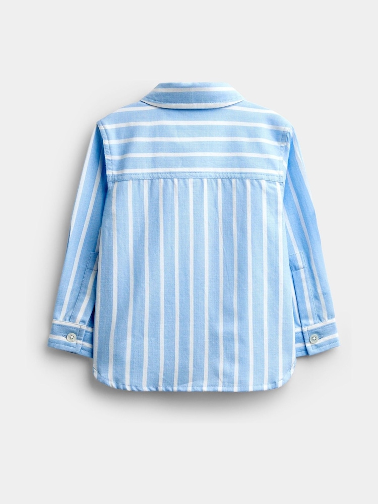 JoJo Maman Bébé Light Blue Striped Shirt - Image 2 of 4 JoJo Maman Bébé Light Blue Striped Shirt - Image 2 of 4