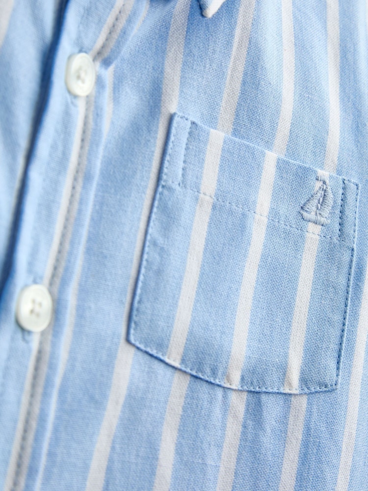JoJo Maman Bébé Light Blue Striped Shirt - Image 4 of 4 JoJo Maman Bébé Light Blue Striped Shirt - Image 4 of 4
