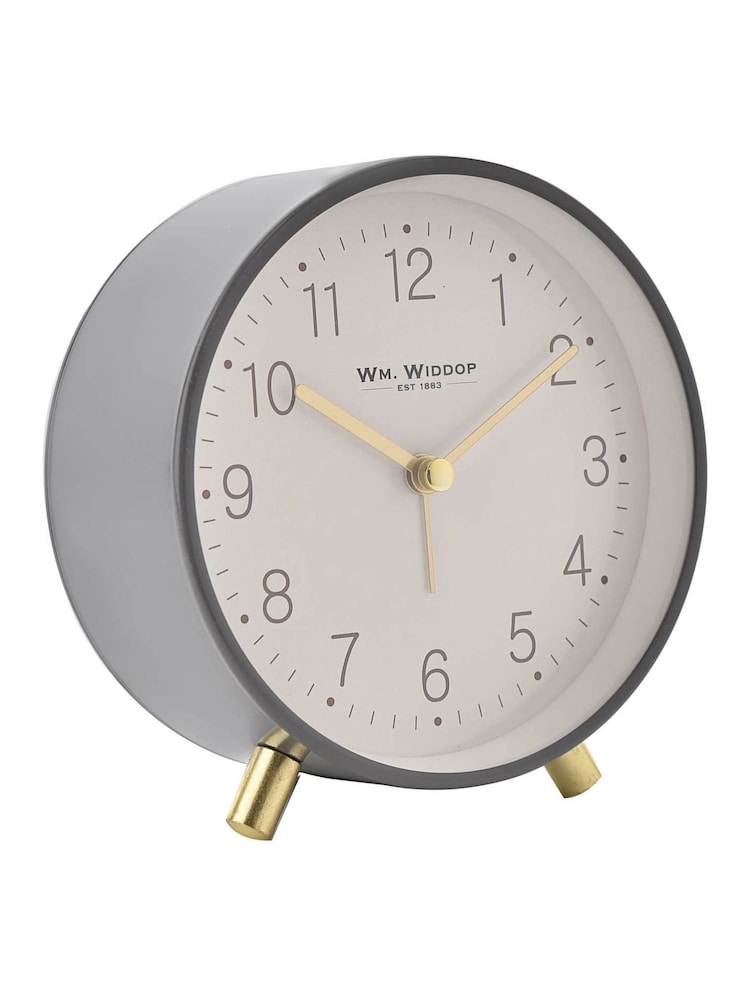Widdop Grey Alarm Clock Metal Feet with Light & Snooze - Image 2 of 5