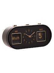 Widdop Black Calendar Alarm Clock - Image 2 of 2