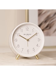 Widdop White Alarm Clock Metal Feet Light & Snooze - Image 1 of 6