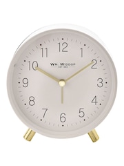 Widdop White Alarm Clock Metal Feet Light & Snooze - Image 2 of 6
