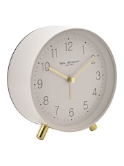 Widdop White Alarm Clock Metal Feet Light & Snooze - Image 3 of 6