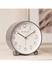 Widdop Grey Metal Case Alarm Clock Light & Snooze - Image 1 of 6