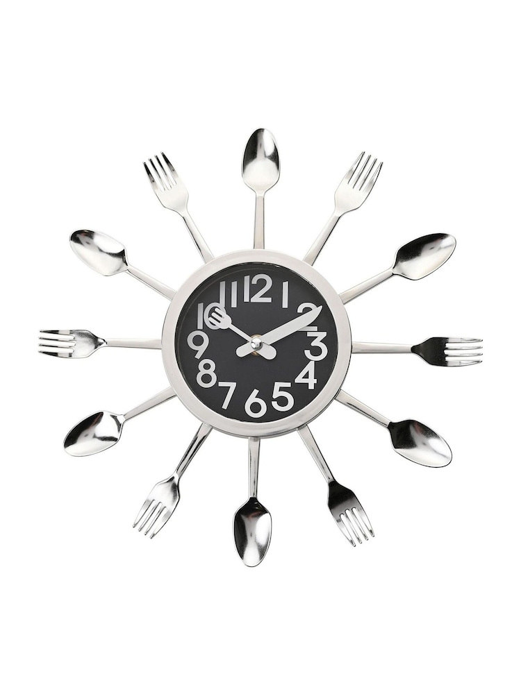 Widdop Silver Fork and Spoon Wall Clock - Image 1 of 2