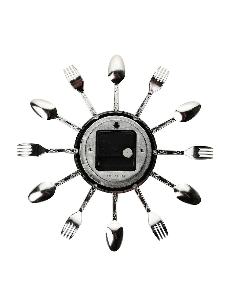 Widdop Silver Fork and Spoon Wall Clock - Image 2 of 2