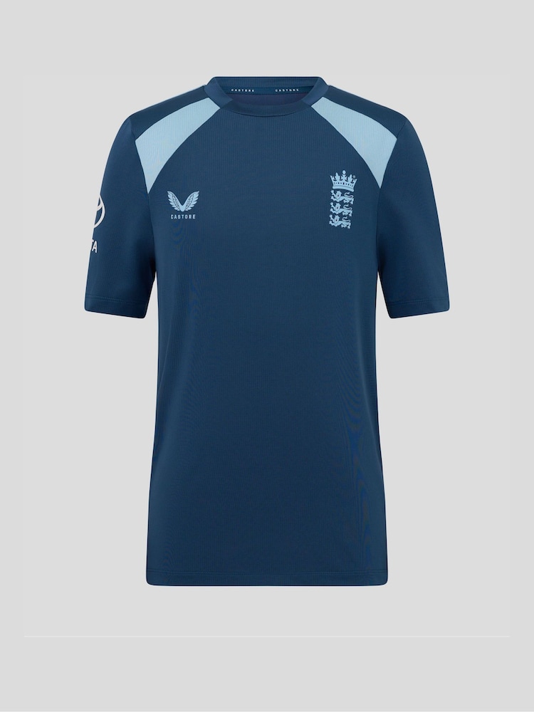 Castore Blue England Cricket Performance Short Sleeve T-Shirt - Image 1 of 5