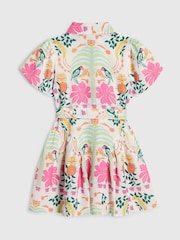 River Island Pink Satin Parrot Shirt Dress - Image 2 of 4