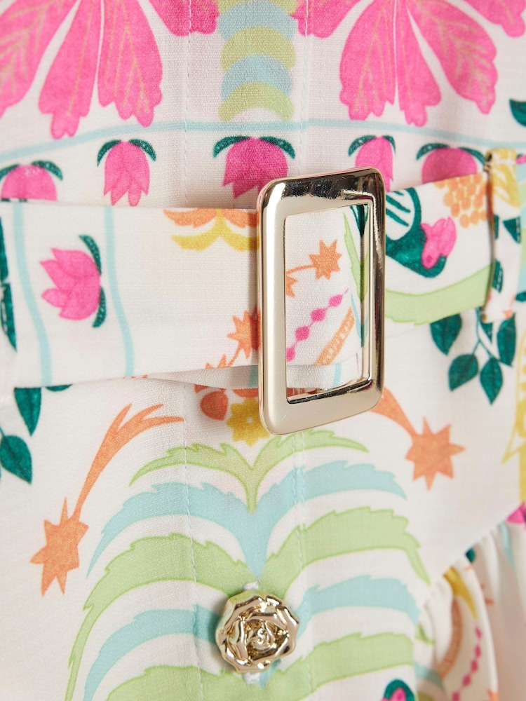 River Island Pink Satin Parrot Shirt Dress - Image 4 of 4 River Island Pink Satin Parrot Shirt Dress - Image 4 of 4
