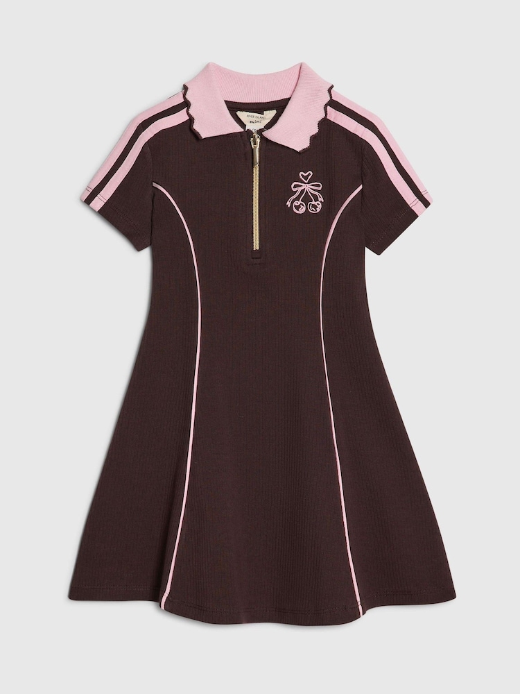 River Island Brown Rib Polo Dress - Image 1 of 4