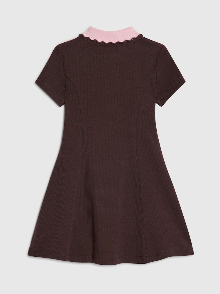 River Island Brown Rib Polo Dress - Image 2 of 4