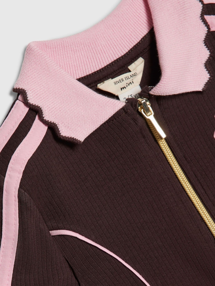 River Island Brown Rib Polo Dress - Image 4 of 4