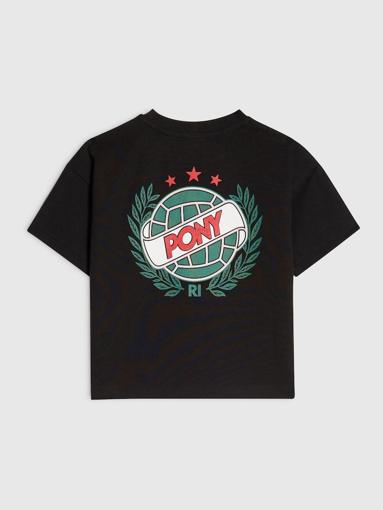 River Island Black Oversized Pony Crest T-Shirt - Image 2 of 4