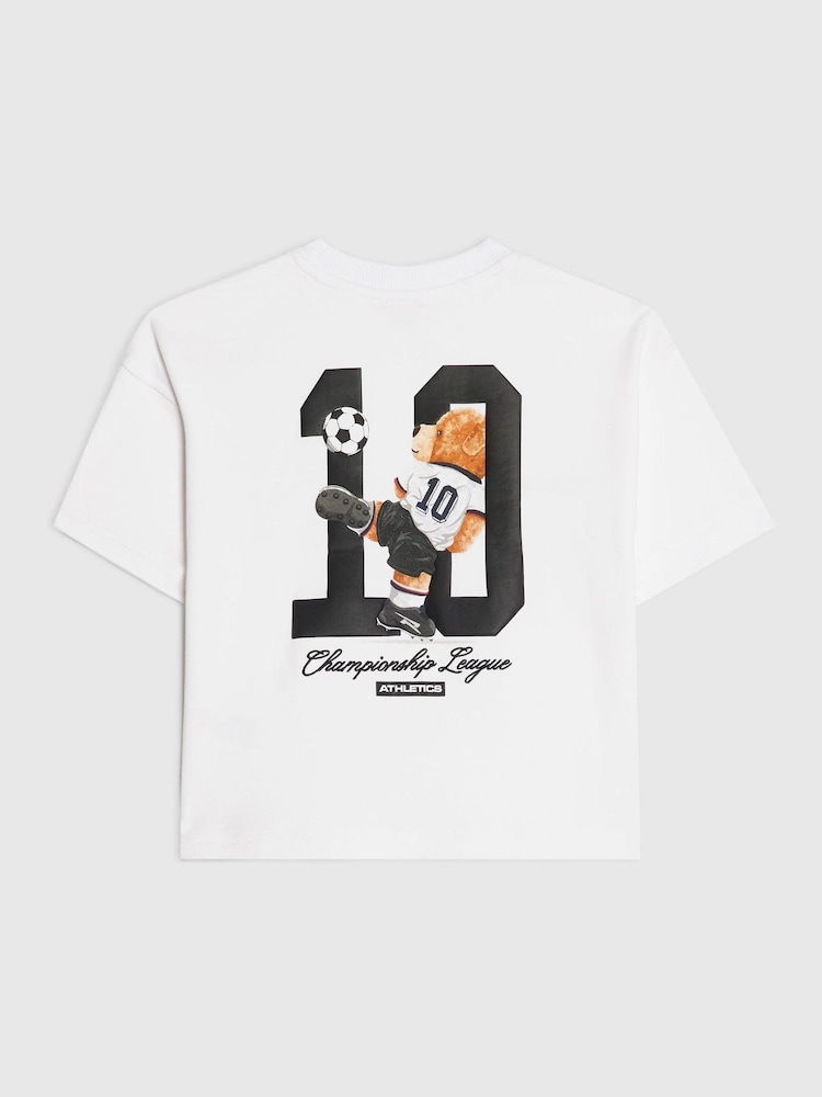 River Island Oversized Football Bear T-Shirt - Bild 1 von 4