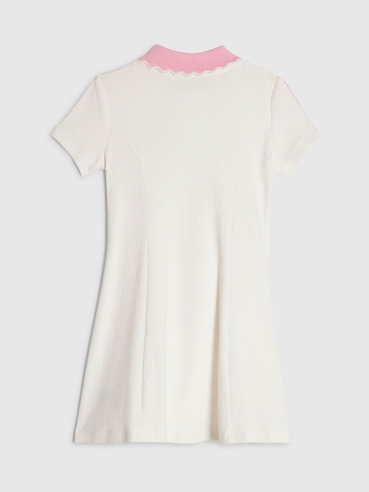River Island Cream Rib Polo Dress - Image 2 of 4