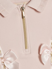 River Island Pink Satin Bow Polo Dress - Image 3 of 4