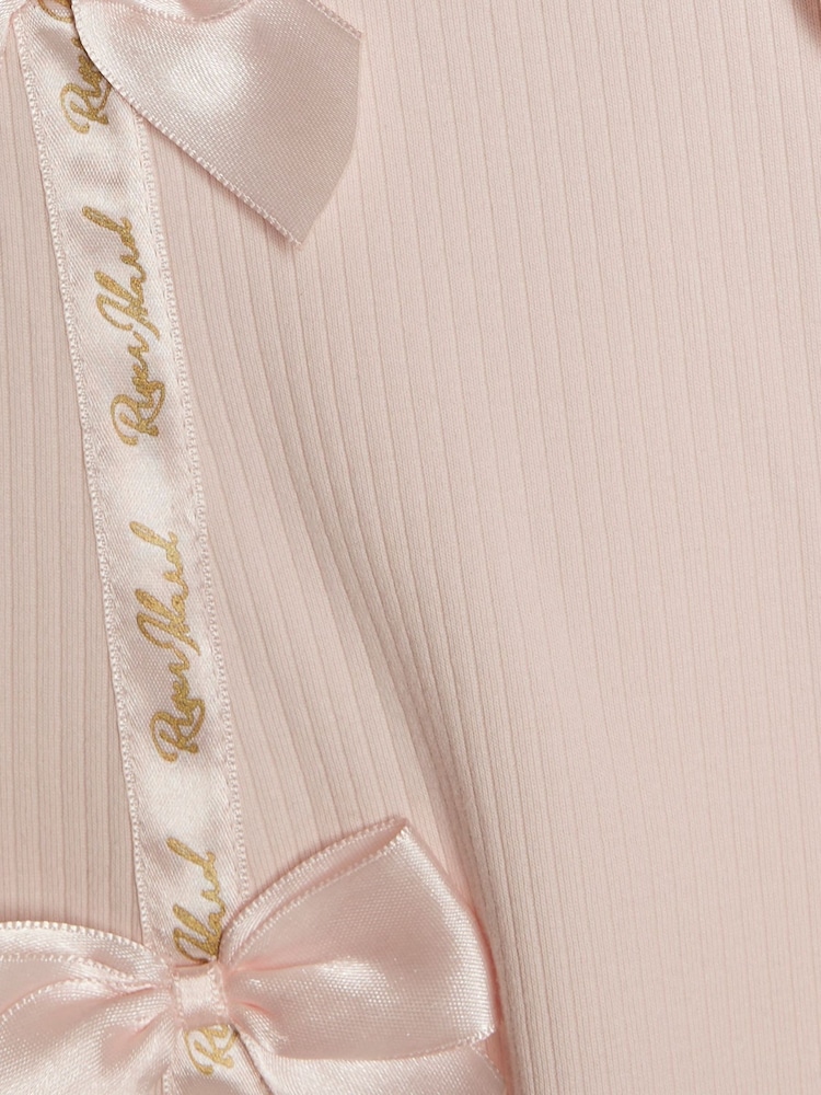 River Island Pink Satin Bow Polo Dress - Image 4 of 4