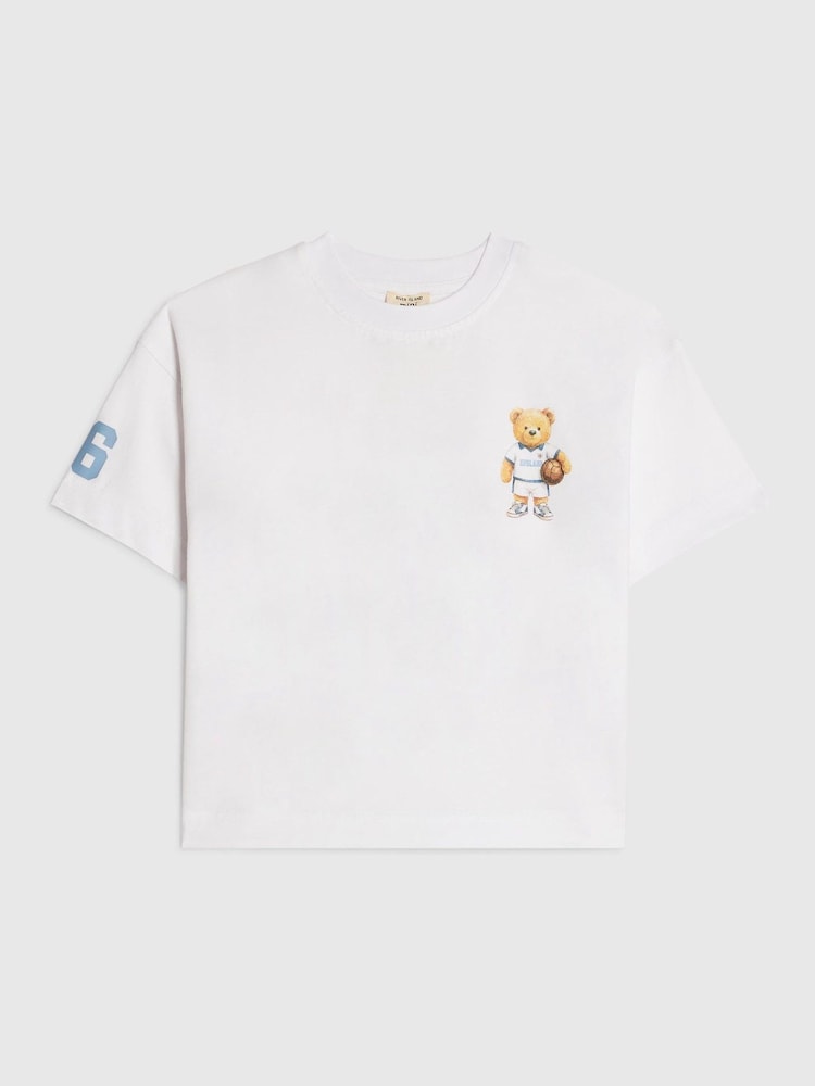River Island White Oversized England Bear T-Shirt - Image 1 of 4