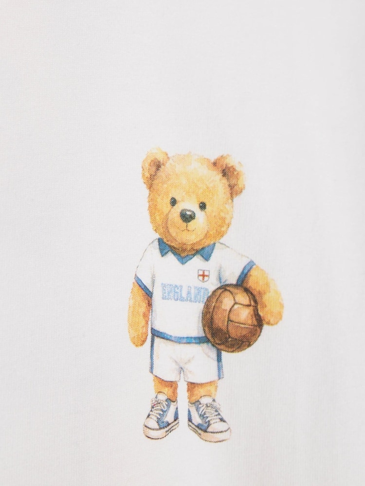 River Island White Oversized England Bear T-Shirt - Image 4 of 4