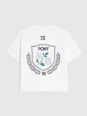 River Island White Oversized Pony Crest T-Shirt - Image 2 of 4